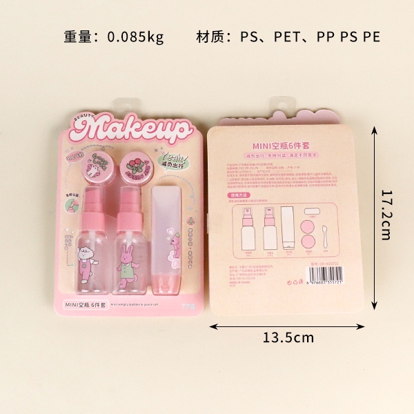 5721TTR Meng Maquillaje MINI Botella Vacía 6 Piezas 3