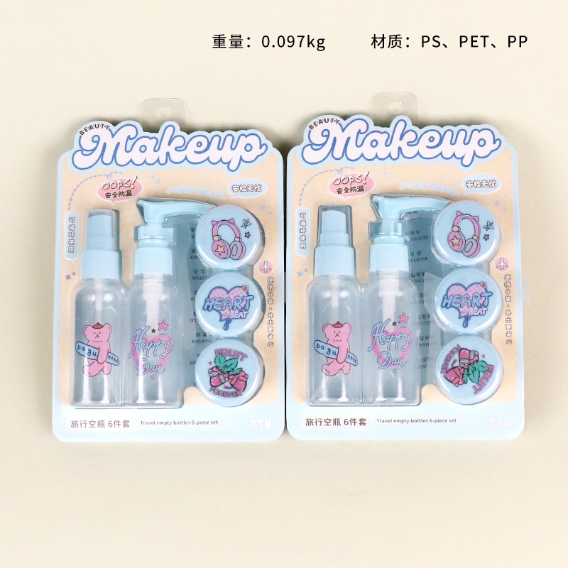 5714TTR Meng Maquillaje Viaje Botella Vacía 6 Piezas 2