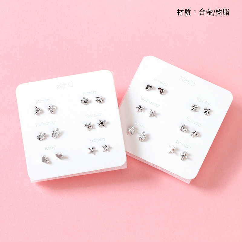 Seis Pares de Pendientes de Estilo Simple