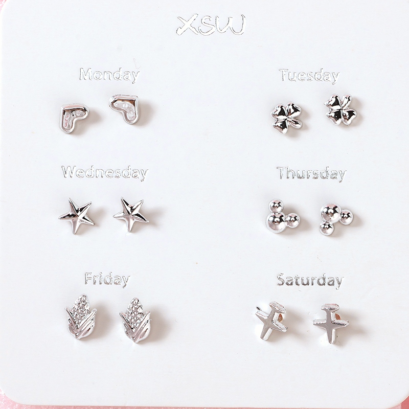 Seis Pares de Pendientes de Estilo Simple 3