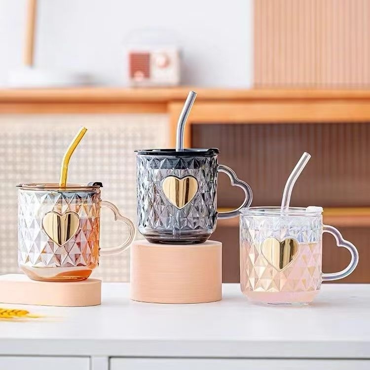 Favan Love Glass Cup (Fuera Con Tapa, 420ml)