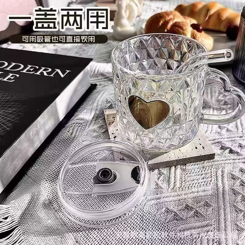 Favan Love Glass Cup (Fuera Con Tapa, 420ml) 3