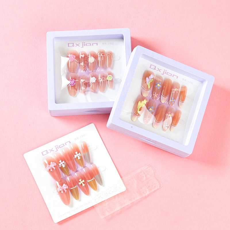 932 Sunset Bustling Series False Nails 3