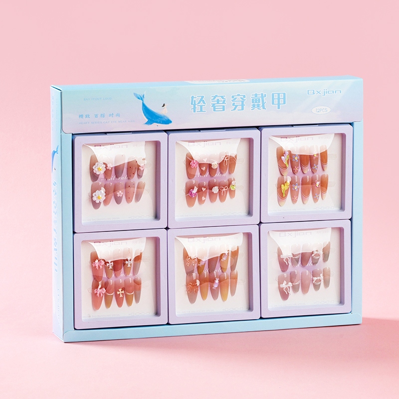 932 Sunset Bustling Series False Nails 5