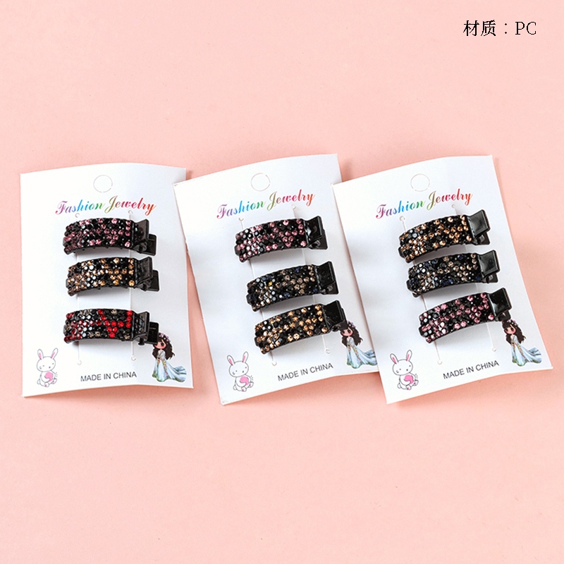 Recuadros de Tres Tallas Rhinestone Clip