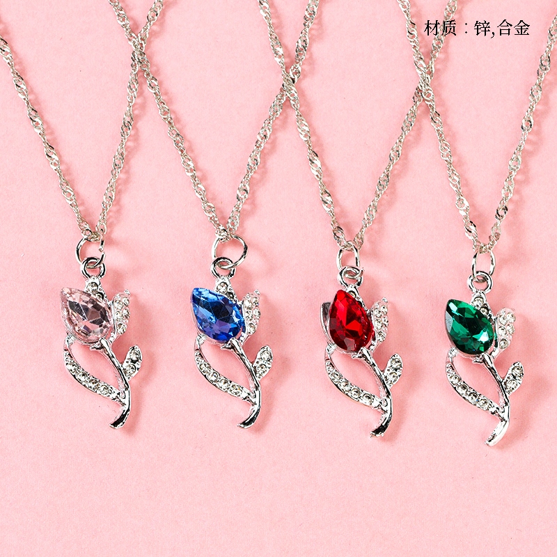 Nuevo Cristal Rosa Agua Collar de Madurar 2