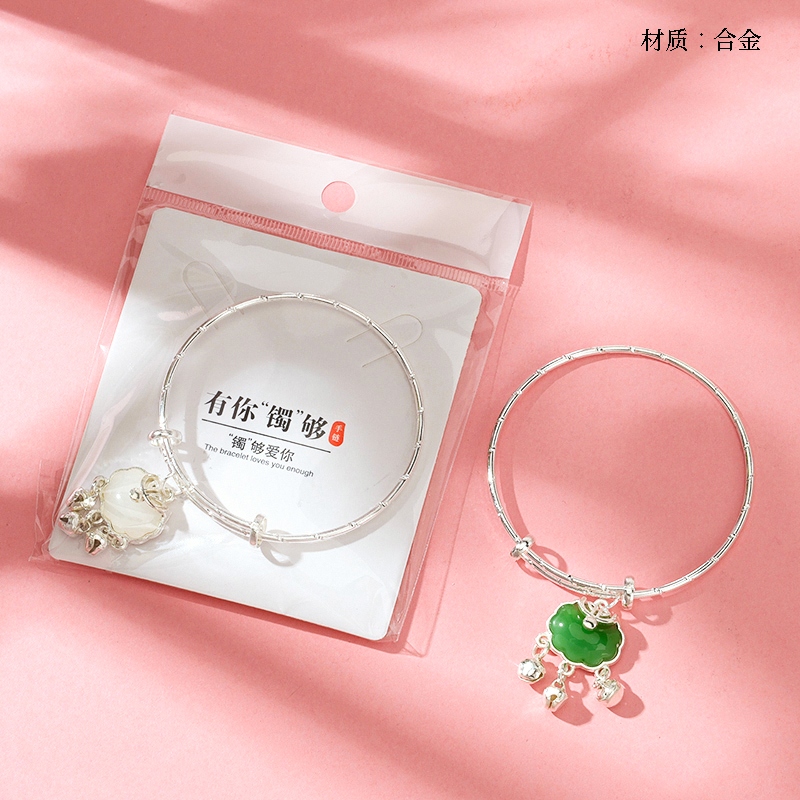 Pulsera de Cierre de Jade Plata Colgante Push-pull 2