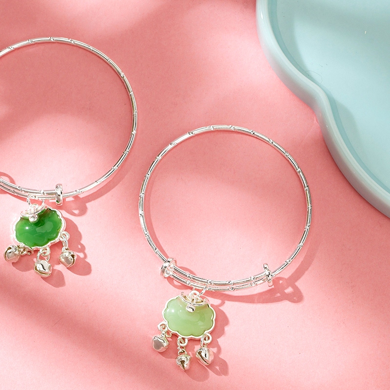 Pulsera de Cierre de Jade Plata Colgante Push-pull 4
