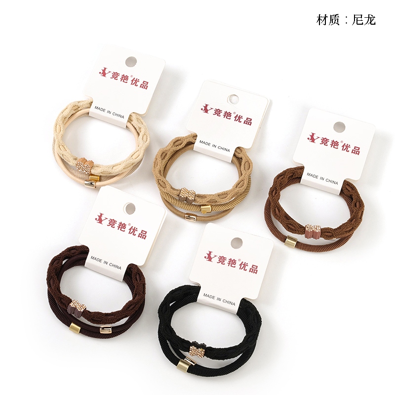 Nuevos Accesorios 3 Bandas de Goma de Color Curry Hueco 2