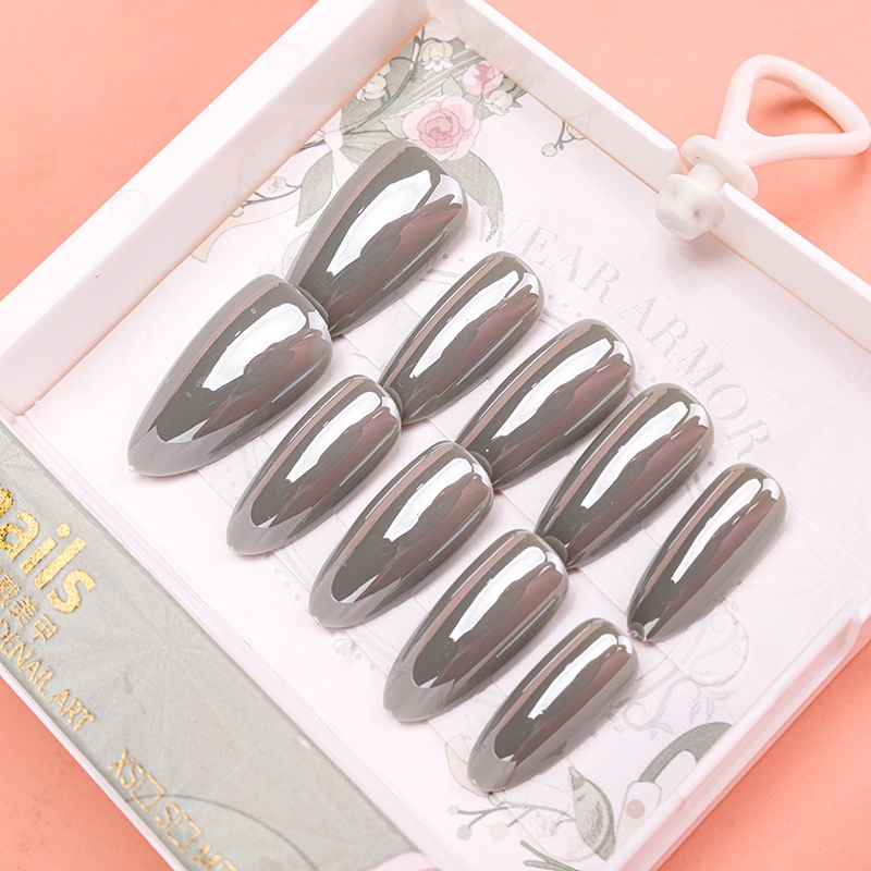 ZJ1021-CALF Youchuang Square Box Laser Fake Nails 4