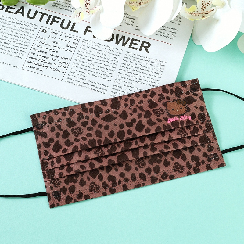 Bolsa de Diez Piezas Desechable Leopardo Impresión Máscara de Dibujos Animados 4