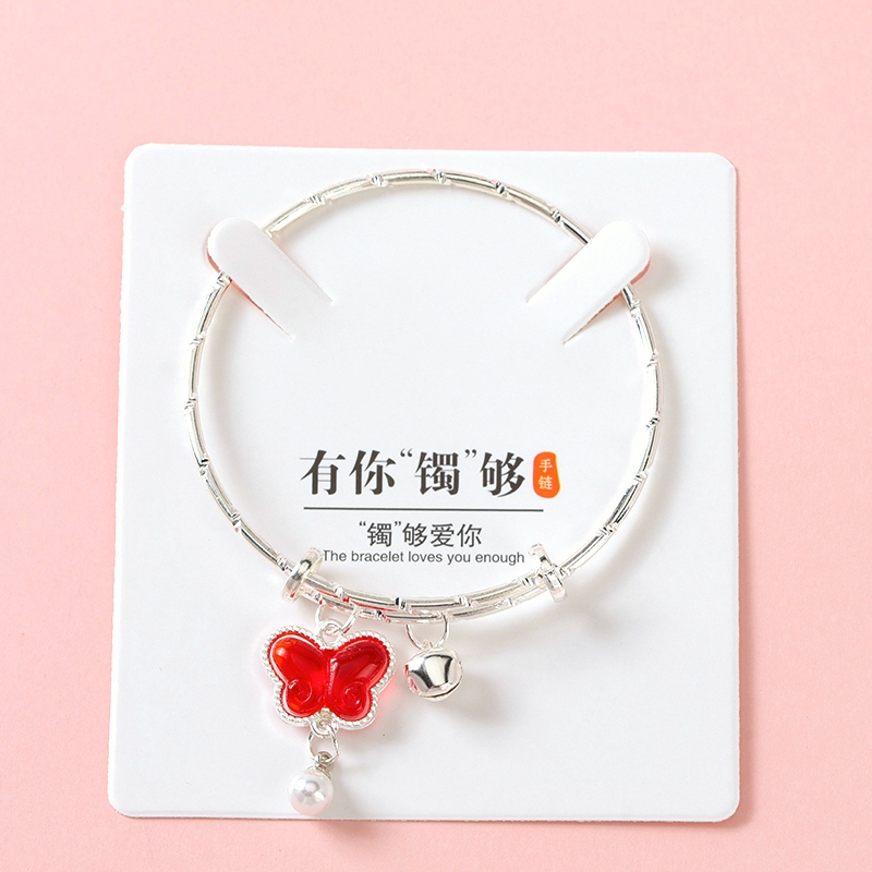 Colorida Mariposa Collar de Perlas Colgante Pulsera Push-pull 3