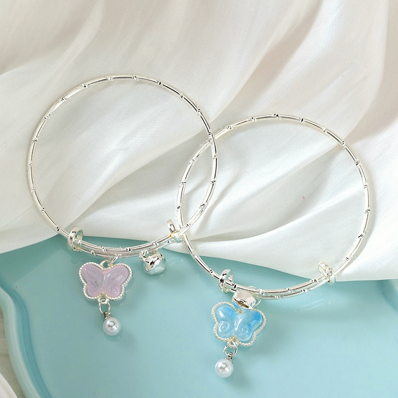 Colorida Mariposa Collar de Perlas Colgante Pulsera Push-pull 4