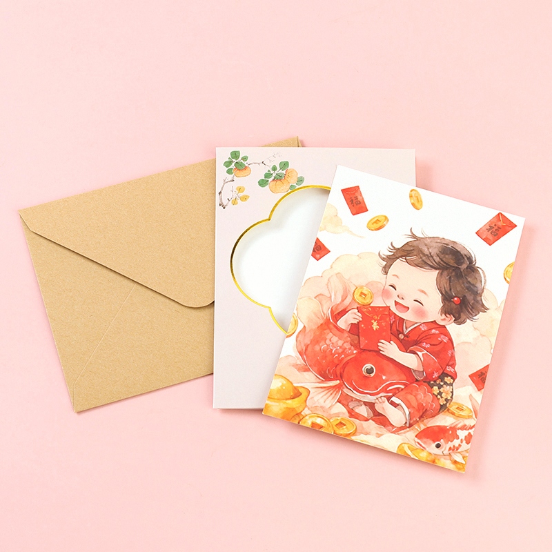 SQ-020-018 Hollow-out Greeting Card for New Year and New Year 3
