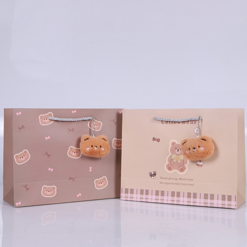 STMR-01 Café Medio Gato Accesorios Bolsa Regalo (Horizontal) 20*9.5*25.4 2