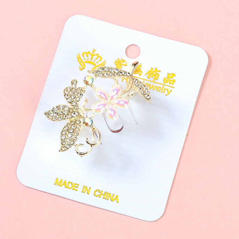 Broche de Flores de Mariposa de Diamante 3