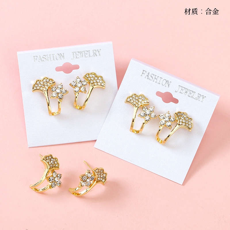 Pendientes Diamond Ginkgo Flower Stud 2