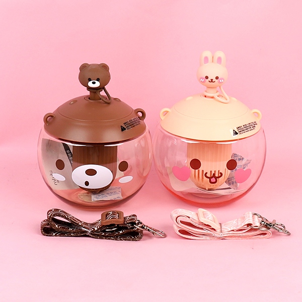 10059 Conejo Q Adorable Taza de Plástico de Cúpula (850ML) 5