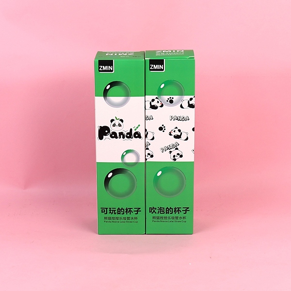 ZM6079 Panda Pellizco Música Taza de Plástico de Paja (600ML) 6