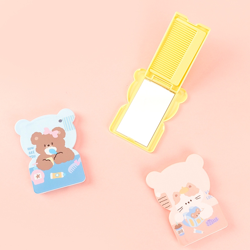 16061163 Bear Cartoon Flip Mirror Comb (165) 4