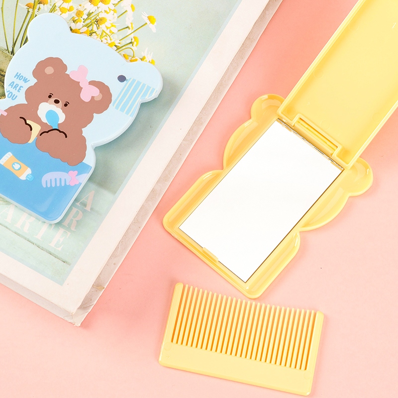16061163 Bear Cartoon Flip Mirror Comb (165) 5