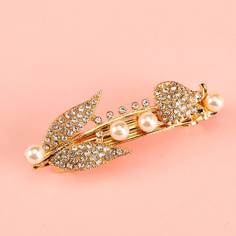 Full Diamond Pearl Tulip Cross Clip 3