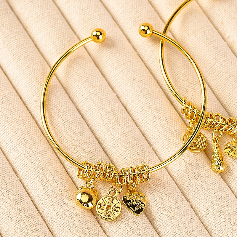 Gold Tag Coiled Open Bracelet 4