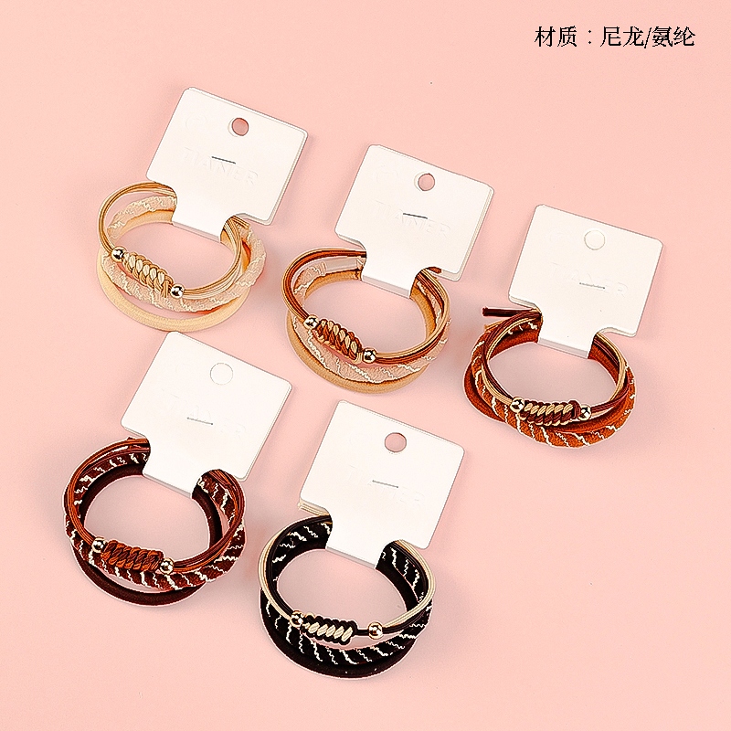 Tres Cuentas de Oro de Té de Leche Accesorios Bandas de Goma