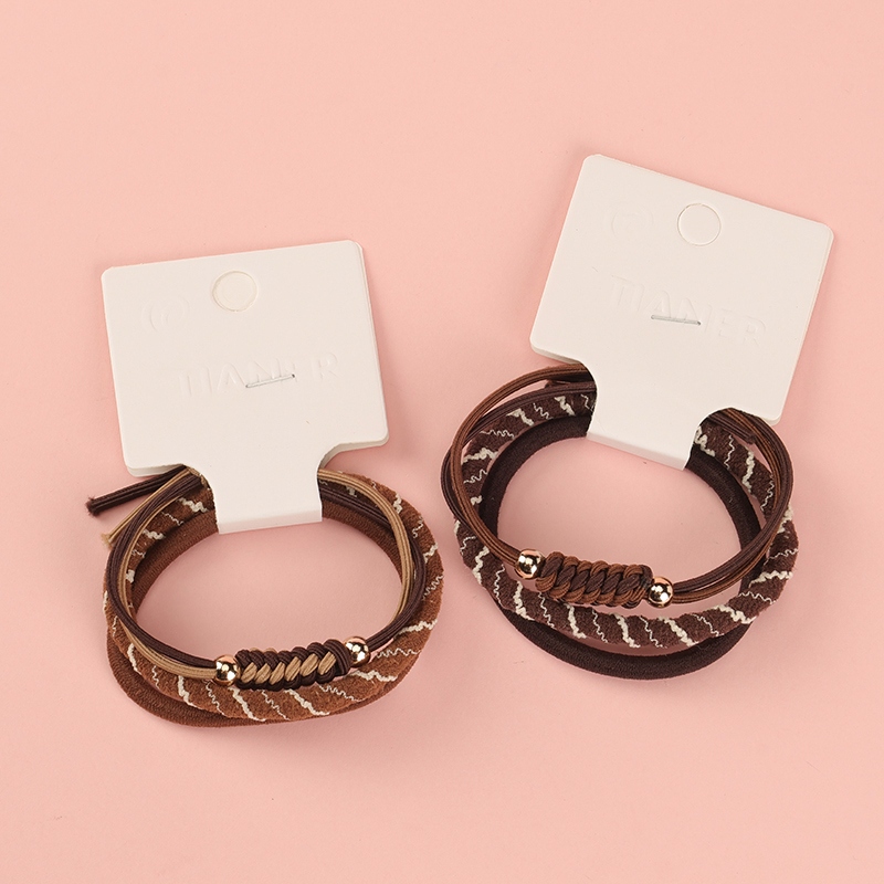 Tres Cuentas de Oro de Té de Leche Accesorios Bandas de Goma 4