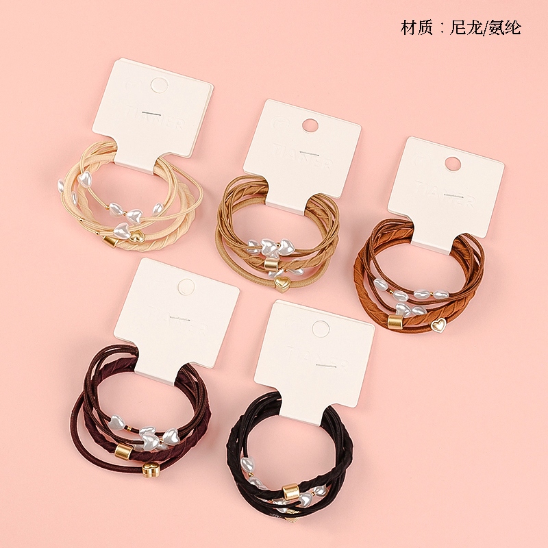Tres Accesorios de Perlas de Amor Banda de Goma