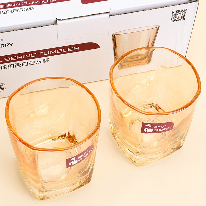 Cereza Roja 306C Pequeño Vidrio Cuadrado (Amber, 165ml) 4