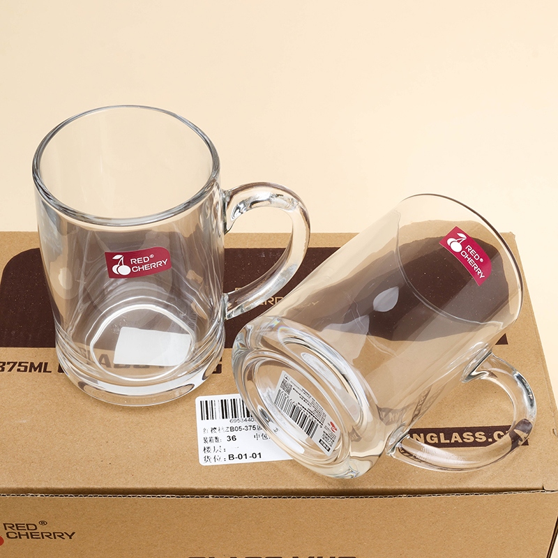 Cereza Roja ZB05-375 Taza de Mango de Cristal 4