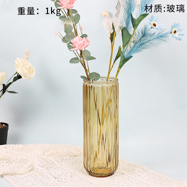 20136 Franja Vertical Ámbar Vase 30CM 2