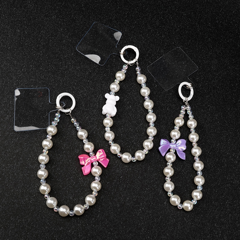 Colgante de Cadena de Teléfono Móvil Pequeña Perla Blanca 4