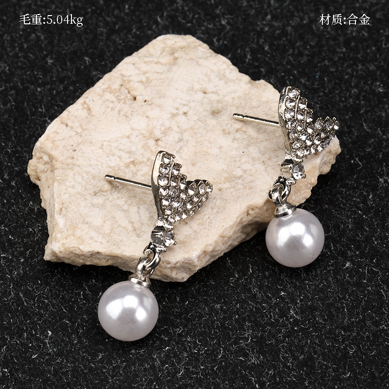Pendientes de Perlas de Gran Tamaño Rhinestone 2