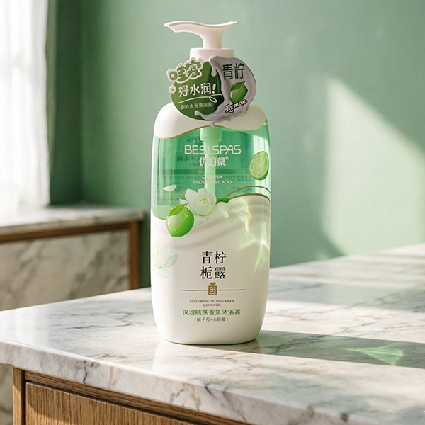 01538 Gel de Ducha de Aroma Hidratante y Rejuvenecimiento de la Piel 800ml (Lime Gardenia) 3