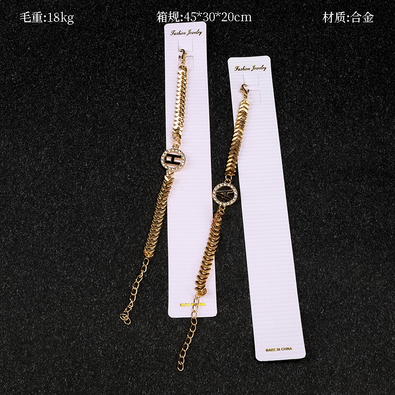 Pulsera de Letra Rhinestone Simple 2