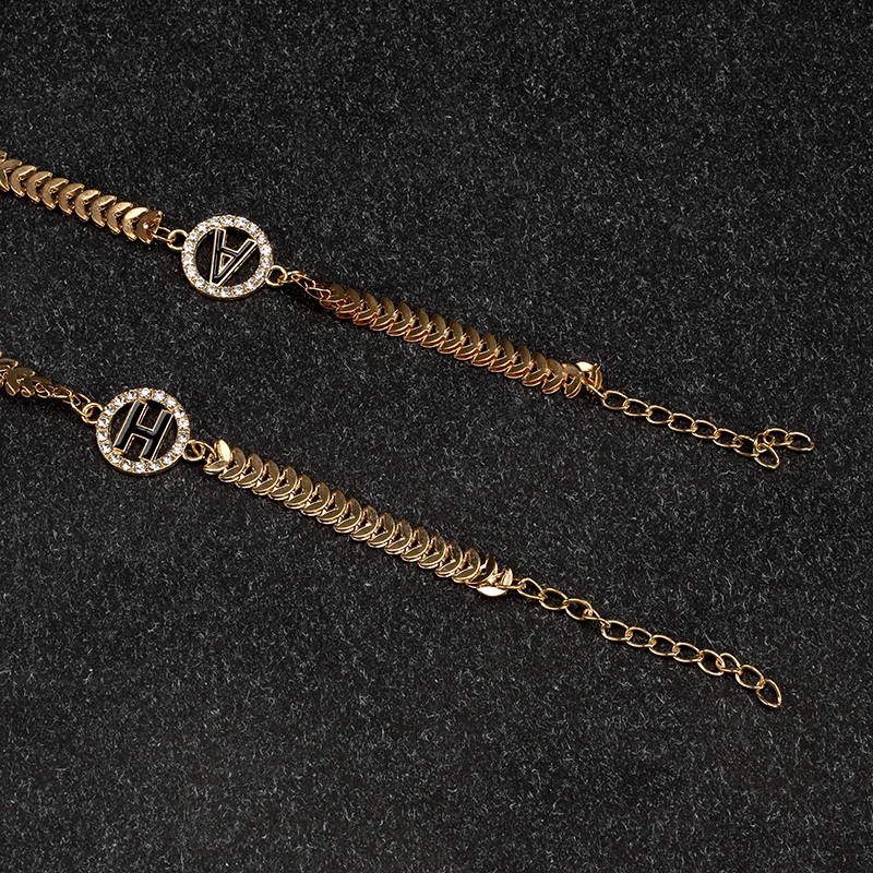 Pulsera de Letra Rhinestone Simple 3