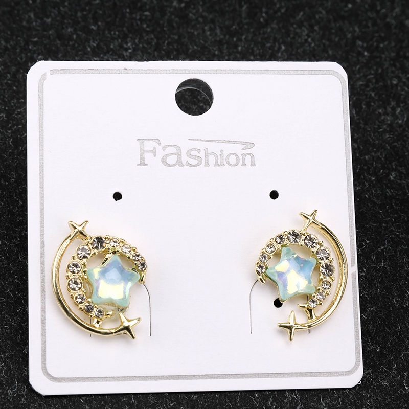 Pendientes Largos Zircon Rhinestone Star Stud 3