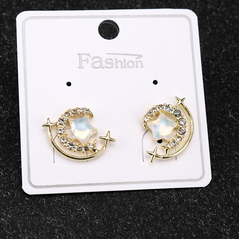 Pendientes Largos Zircon Rhinestone Star Stud 4
