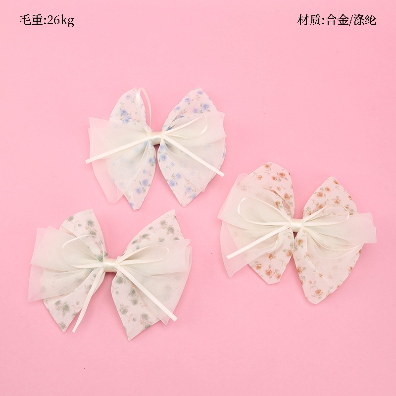 Bolsas Floral Mesh Bow Duck Clip 2