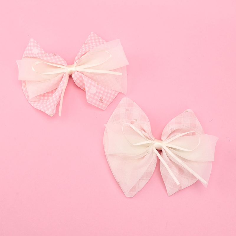 Pocket Check Gauze Bow Duck Clip 3