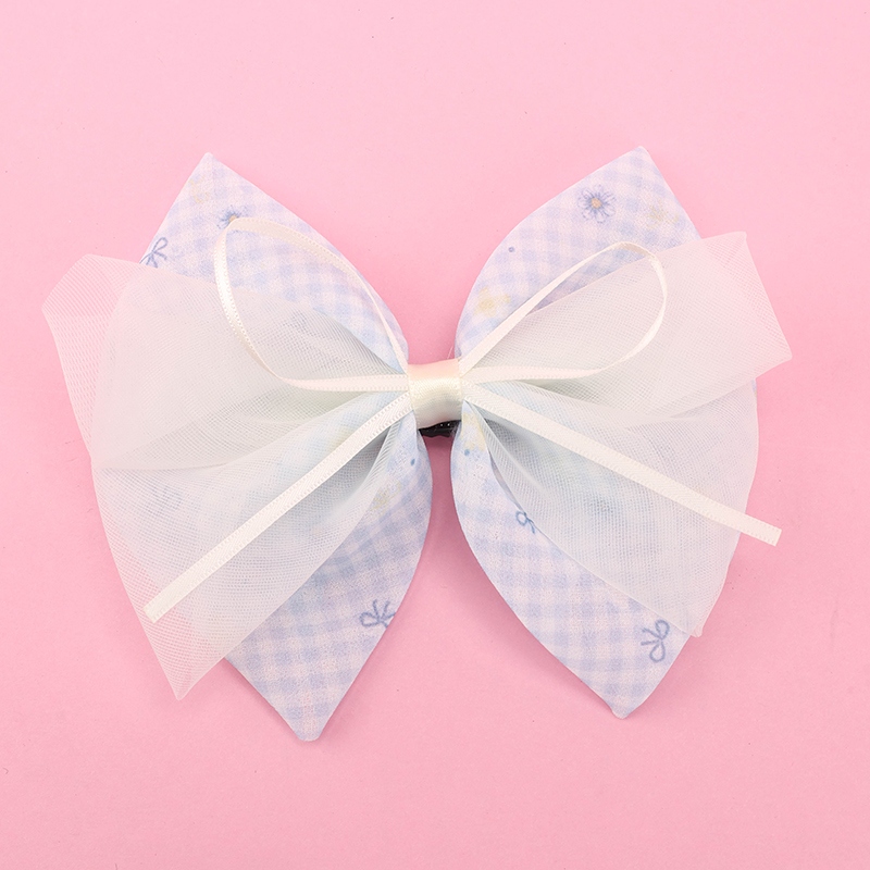 Pocket Check Gauze Bow Duck Clip 4