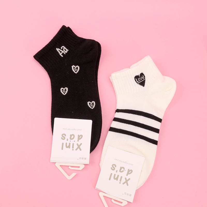 Xinlangda Deportes Damas Negro y Blanco Bote Calcetines 3