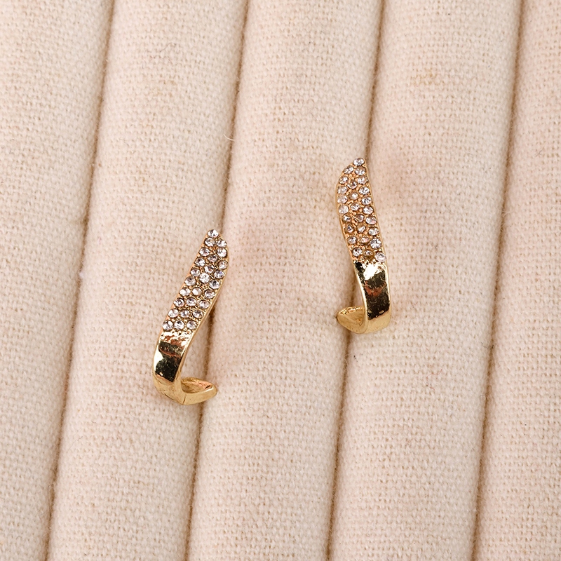 Pendientes Geométricos Microincrustados En Forma de Gancho 3
