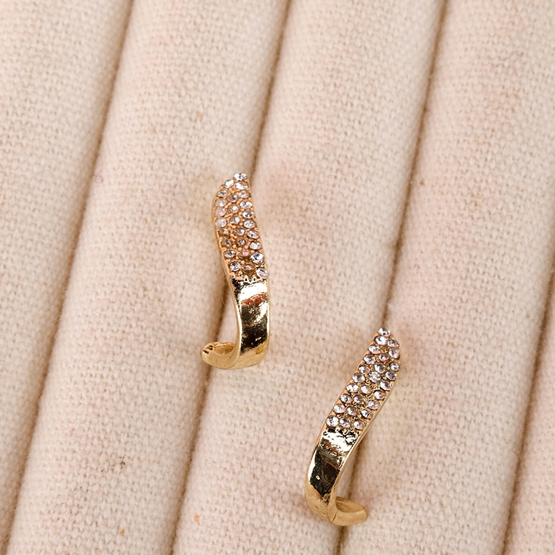Pendientes Geométricos Microincrustados En Forma de Gancho 4