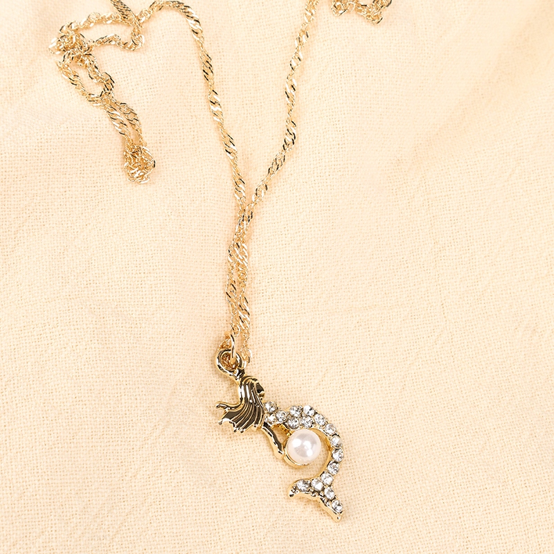 Mermaid Rhinestone Collar de Perlas