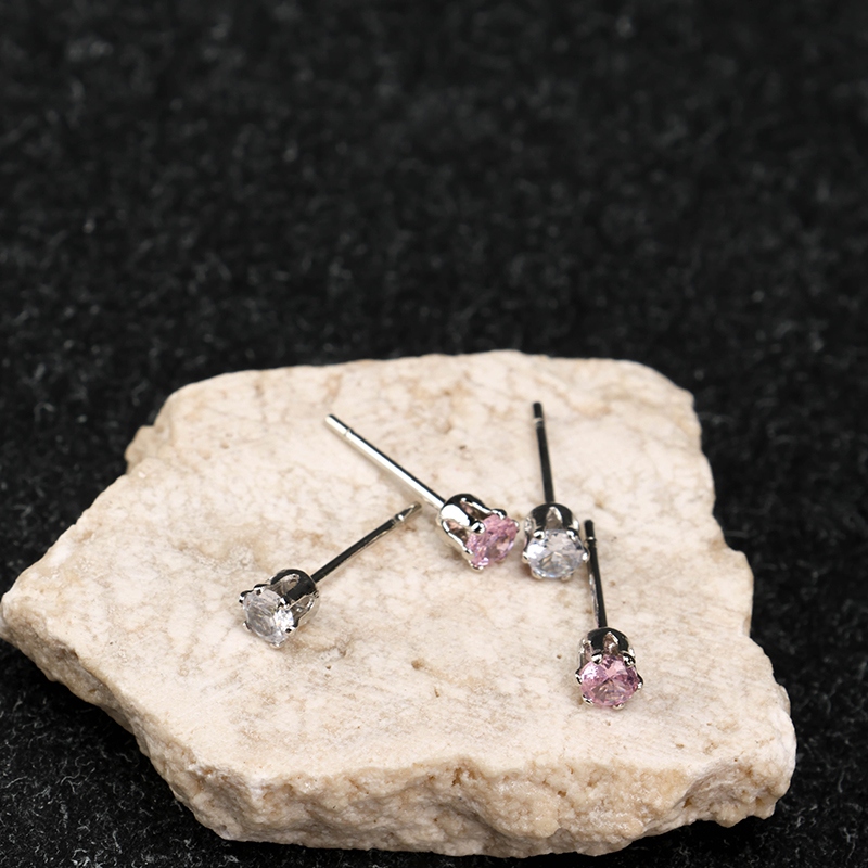 6 Pares de Pendientes de Mini Zircon (Color) 4