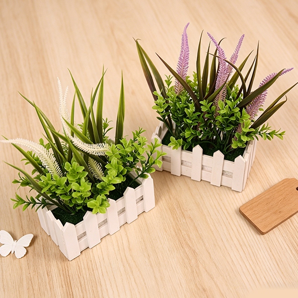 Fence Beard Hierba Flor Simulación Bonsai (Color Mezclado) 3