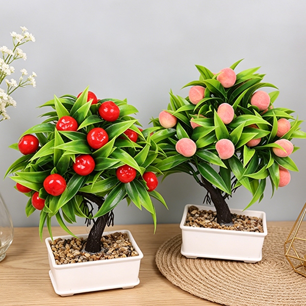 M1861 Kumquat Flor Simulation Bonsai (Color Mezclado) 3